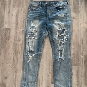 Destroyed High-Wasted Denim Jeans